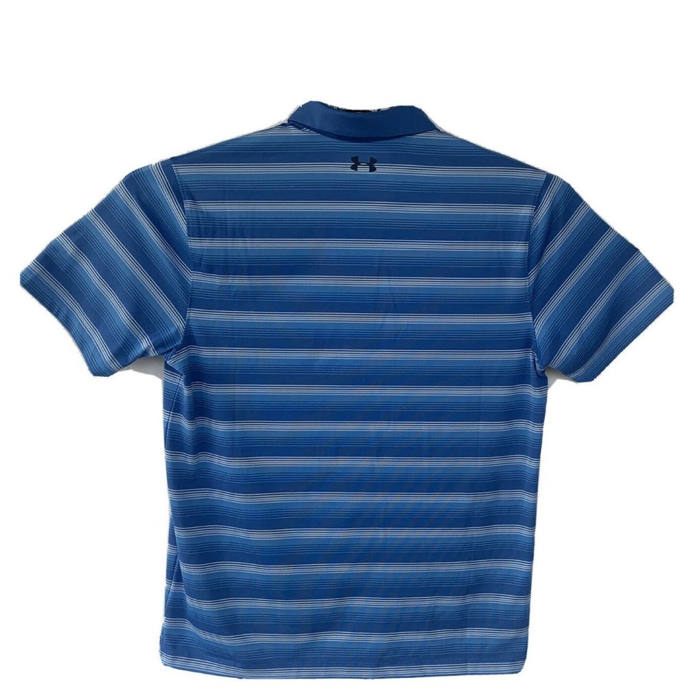 Under Armour Performance Striped Blue Polo Shirt_4